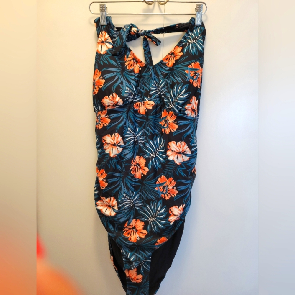 NWT Floral Lole Halter One-Piece Swimsuit